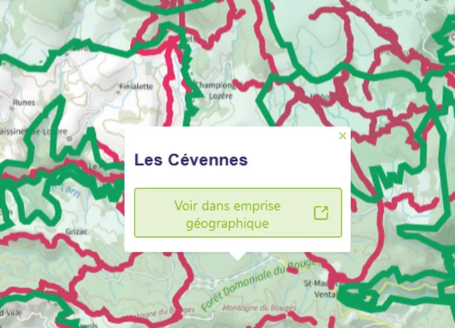 visualisation d’emprise géographique dans plateforme