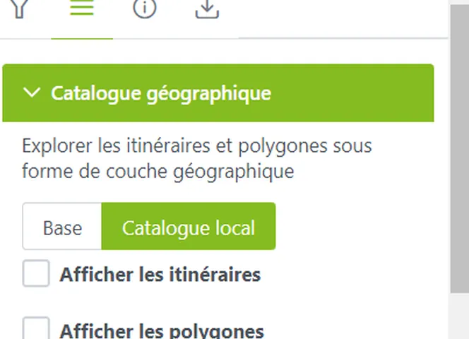 catalogue local dans plateforme