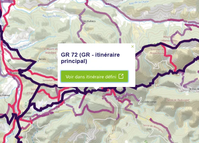 visualisation d’itinéraire dans plateforme