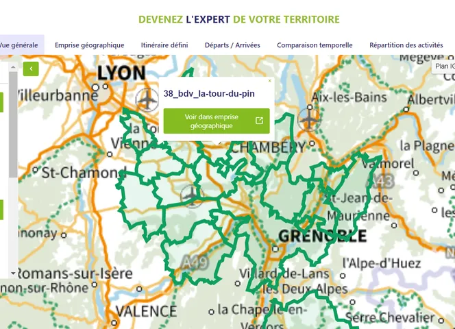 emprise dans catalogue local dans plateforme